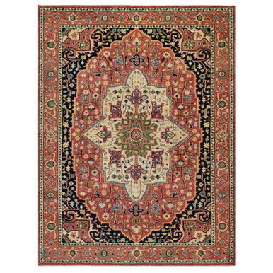 Heriz Wool Hand Knotted Rug Red Red 9.1X11.11 -O090301