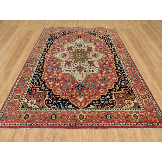 Heriz Wool Hand Knotted Rug Red Red 9.1X11.11 -O090301