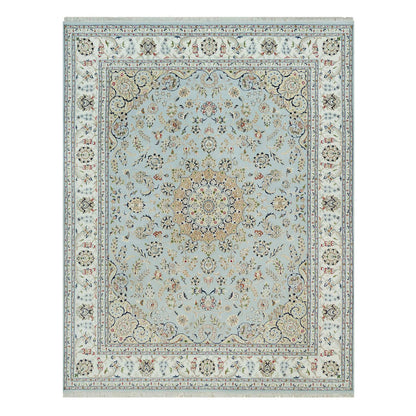 Fine Oriental Wool Hand Knotted Rug Grey Ivory 8.0X10.3 -O090307