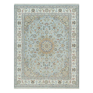 Fine Oriental Wool Hand Knotted Rug Grey Ivory 8.0X10.3 -O090307