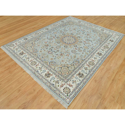 Fine Oriental Wool Hand Knotted Rug Grey Ivory 8.0X10.3 -O090307