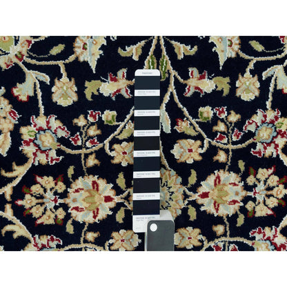 Fine Oriental Wool Hand Knotted Rug Blue Ivory 4.10X7.2 -O090308