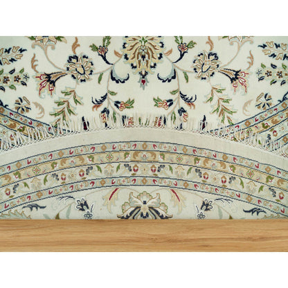 Fine Oriental Wool Hand Knotted Rug Ivory Ivory 12.0X12.0 -O090329