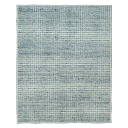 Modern and Contemporary Wool Hand Loomed Rug Blue No Border 8.2X9.10 -O090331