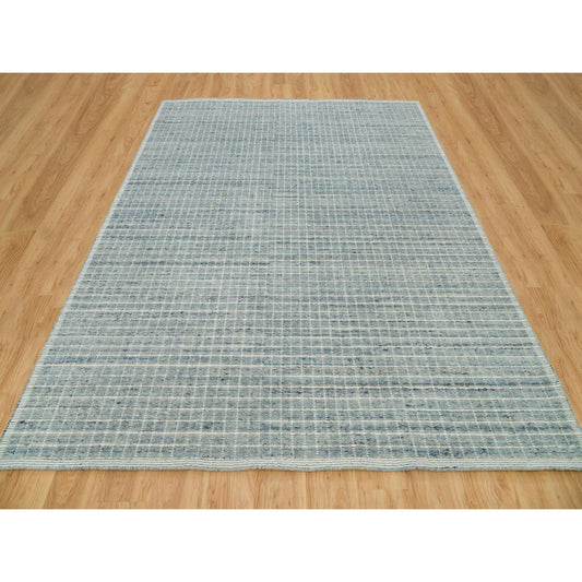 Modern and Contemporary Wool Hand Loomed Rug Blue No Border 8.2X9.10 -O090331