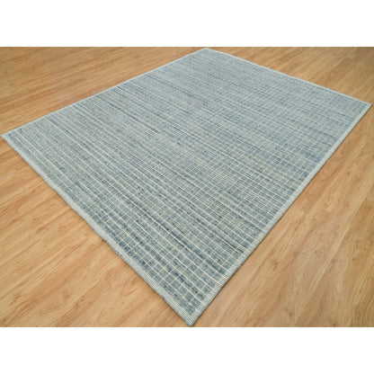 Modern and Contemporary Wool Hand Loomed Rug Blue No Border 8.2X9.10 -O090331