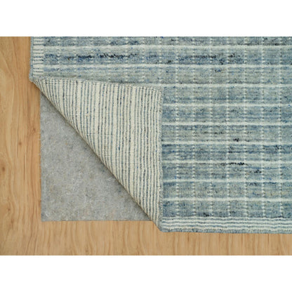 Modern and Contemporary Wool Hand Loomed Rug Blue No Border 8.2X9.10 -O090331