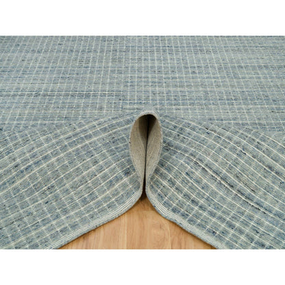 Modern and Contemporary Wool Hand Loomed Rug Blue No Border 8.2X9.10 -O090331