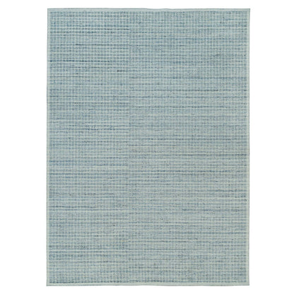 Modern and Contemporary Wool Hand Loomed Rug Blue No Border 9.11X13.9 -O090335
