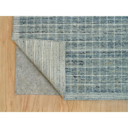 Modern and Contemporary Wool Hand Loomed Rug Blue No Border 9.11X13.9 -O090335
