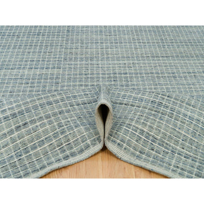 Modern and Contemporary Wool Hand Loomed Rug Blue No Border 9.11X13.9 -O090335