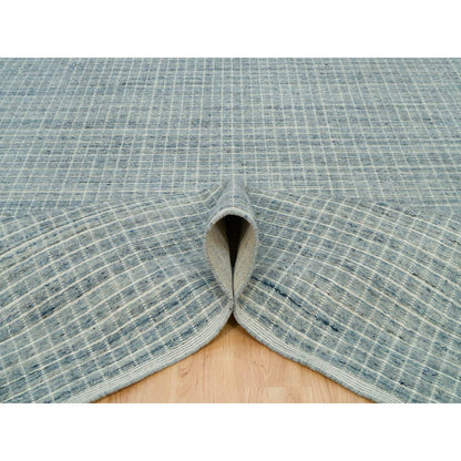 Modern and Contemporary Wool Hand Loomed Rug Blue No Border 12.3X14.9 -O090336