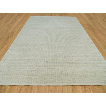 Modern and Contemporary Wool Hand Loomed Rug Ivory No Border 10.0X13.9 -O090341