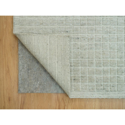 Modern and Contemporary Wool Hand Loomed Rug Ivory No Border 10.0X13.9 -O090341