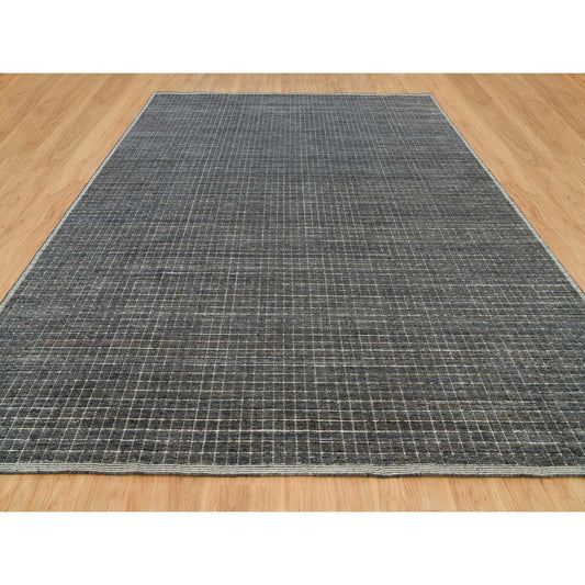 Modern and Contemporary Wool Hand Loomed Rug Grey No Border 11.11X14.9 -O090345