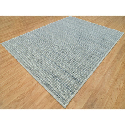 Modern and Contemporary Wool Hand Loomed Rug Blue No Border 9.1X11.10 -O090352
