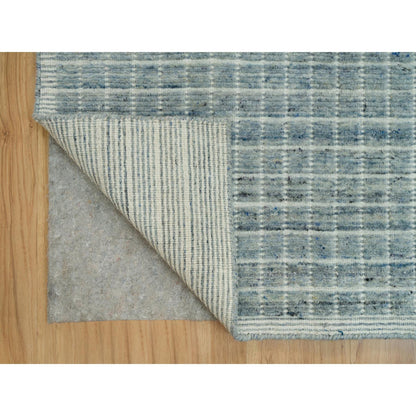 Modern and Contemporary Wool Hand Loomed Rug Blue No Border 9.1X11.10 -O090352