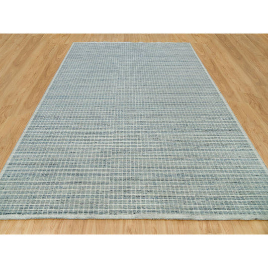 Modern and Contemporary Wool Hand Loomed Rug Blue No Border 10.0X13.9 -O090353