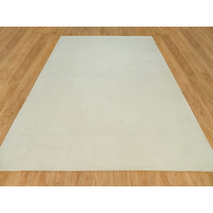 Modern and Contemporary Wool Hand Loomed Rug Ivory No Border 9.0X12.0 -O090380