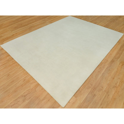 Modern and Contemporary Wool Hand Loomed Rug Ivory 9.0x12.0 -O090380