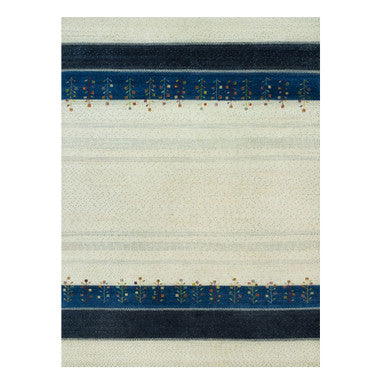 Modern and Contemporary Wool Hand Knotted Rug Ivory No Border 8.11X12.1 -O090385