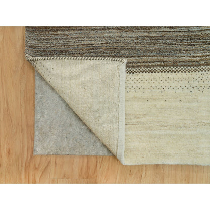 Modern and Contemporary Wool Hand Knotted Rug Ivory No Border 9.8X14.0 -O090388