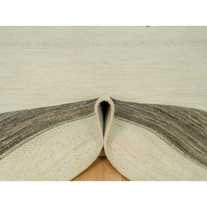 Modern and Contemporary Wool Hand Knotted Rug Ivory No Border 8.9X11.8 -O090393