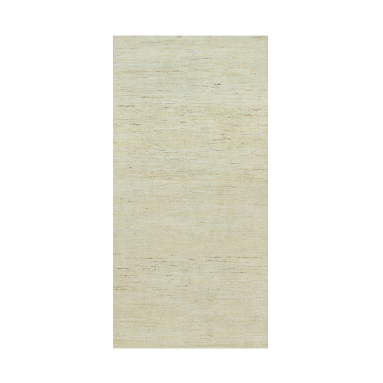 Ivory 3'11" x 7'11" Modern and Contemporary Hand knotted Wool Rug - Sku: O090398