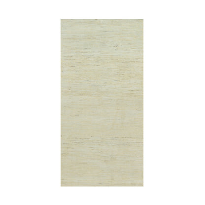 Modern and Contemporary Wool Hand Knotted Rug Ivory No Border 3.11X7.11 -O090398