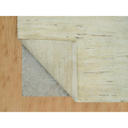 Modern and Contemporary Wool Hand Knotted Rug Ivory No Border 3.11X7.11 -O090398