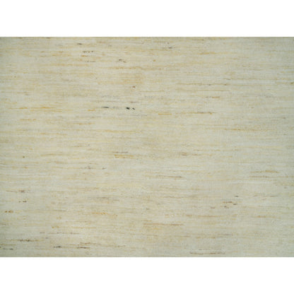 Modern and Contemporary Wool Hand Knotted Rug Ivory No Border 4.1X9.11 -O090399