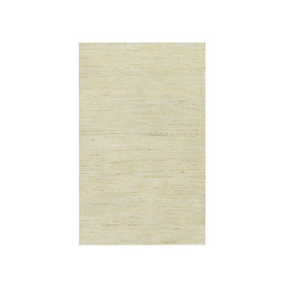 Modern and Contemporary Wool Hand Knotted Rug Ivory No Border 3.0X5.0 -O090404