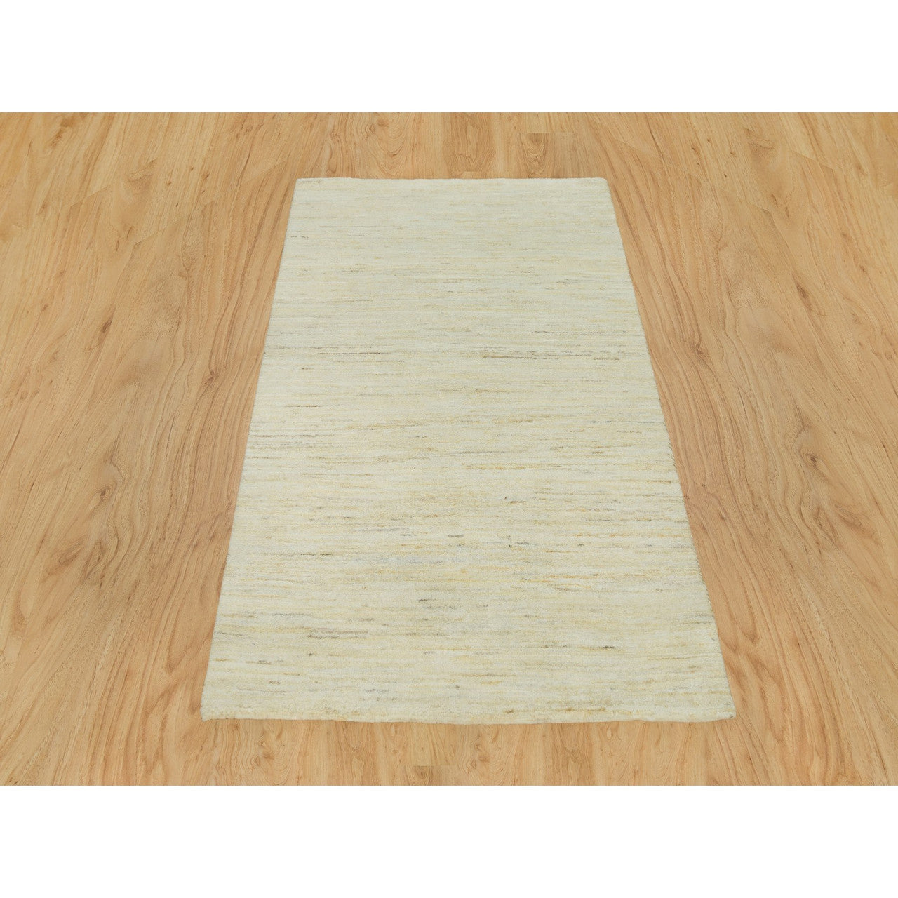 Modern and Contemporary Wool Hand Knotted Rug Ivory No Border 3.0X5.0 -O090404
