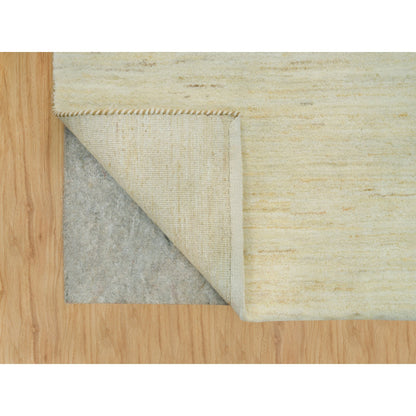 Modern and Contemporary Wool Hand Knotted Rug Ivory No Border 3.0X5.0 -O090404