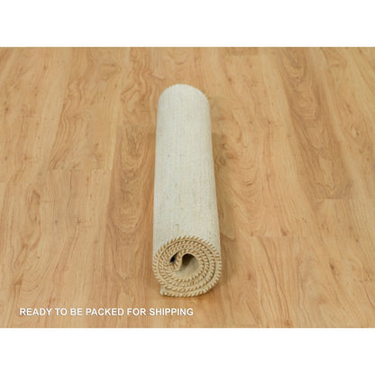 Modern and Contemporary Wool Hand Knotted Rug Ivory No Border 3.0X5.0 -O090404