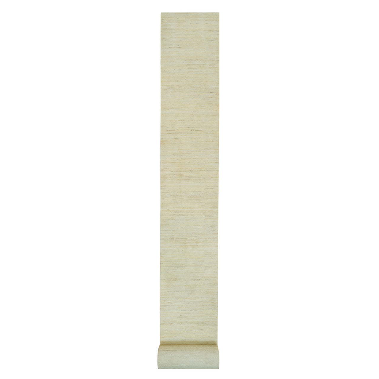Ivory 2'7" x 25'1" Modern and Contemporary Hand knotted Wool Rug - Sku: O090405