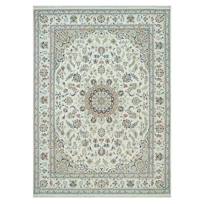 Fine Oriental Wool Hand Knotted Rug Ivory Ivory 8.8X12.1 -O090409