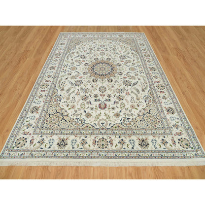 Fine Oriental Wool Hand Knotted Rug Ivory Ivory 8.8X12.1 -O090409
