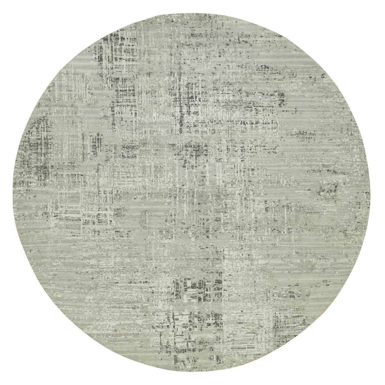 Gray 11'10" x 11'10" Modern and Contemporary Hand knotted Wool Rug - Sku: O090412