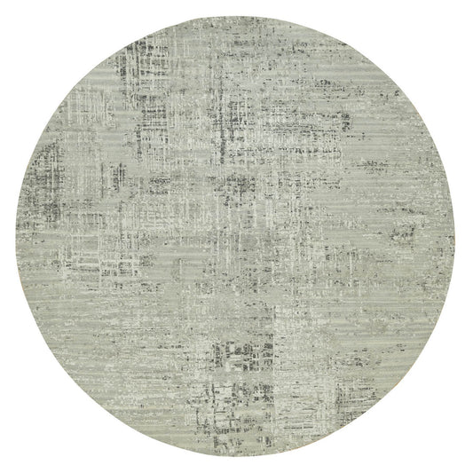 Modern and Contemporary Wool Hand Knotted Rug Grey No Border 11.10X11.10 -O090412