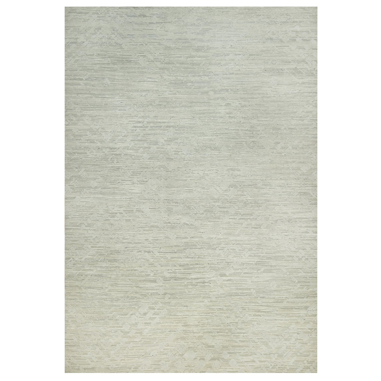 Ivory 11'10" x 18'0" Modern and Contemporary Hand knotted Wool Rug - Sku: O090414