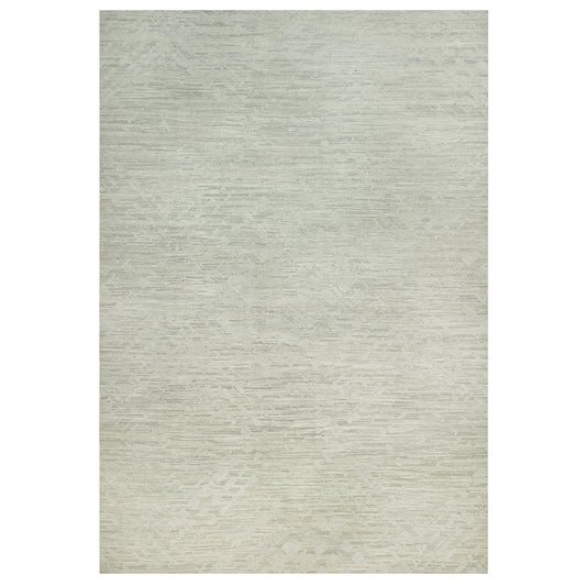 Modern and Contemporary Wool Hand Knotted Rug Ivory No Border 11.10X18.0 -O090414