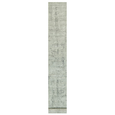 Modern and Contemporary Wool Hand Knotted Rug Grey No Border 2.6X25.9 -O090418