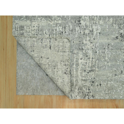 Modern and Contemporary Wool Hand Knotted Rug Grey No Border 2.6X25.9 -O090418