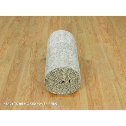 Modern and Contemporary Wool Hand Knotted Rug Grey No Border 2.6X25.9 -O090418