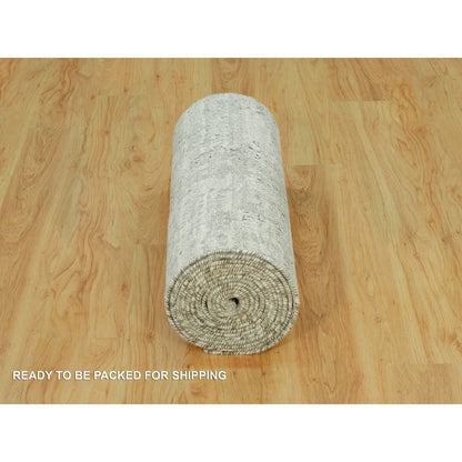 Modern and Contemporary Wool Hand Knotted Rug Grey No Border 2.6X20.0 -O090419