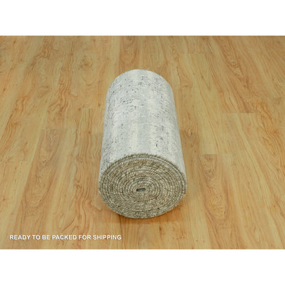 Modern and Contemporary Wool Hand Knotted Rug Grey No Border 2.6X31.6 -O090420