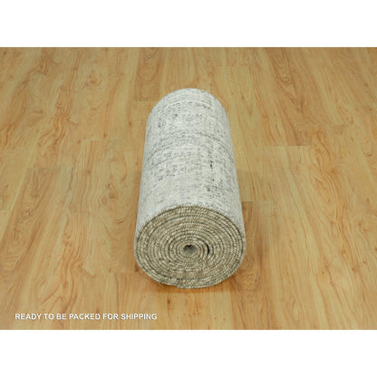 Modern and Contemporary Wool Hand Knotted Rug Grey No Border 2.6X27.9 -O090421