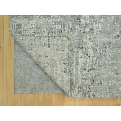 Modern and Contemporary Wool Hand Knotted Rug Grey No Border 2.6X31.8 -O090432