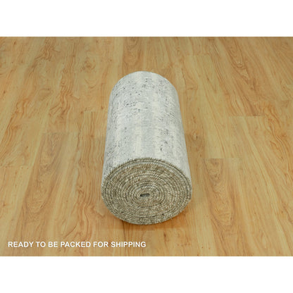 Modern and Contemporary Wool Hand Knotted Rug Grey No Border 2.6X31.8 -O090432